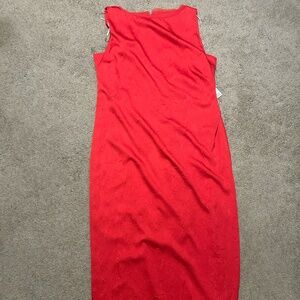 DNKY Midi Sheath Dress Red Vermillion